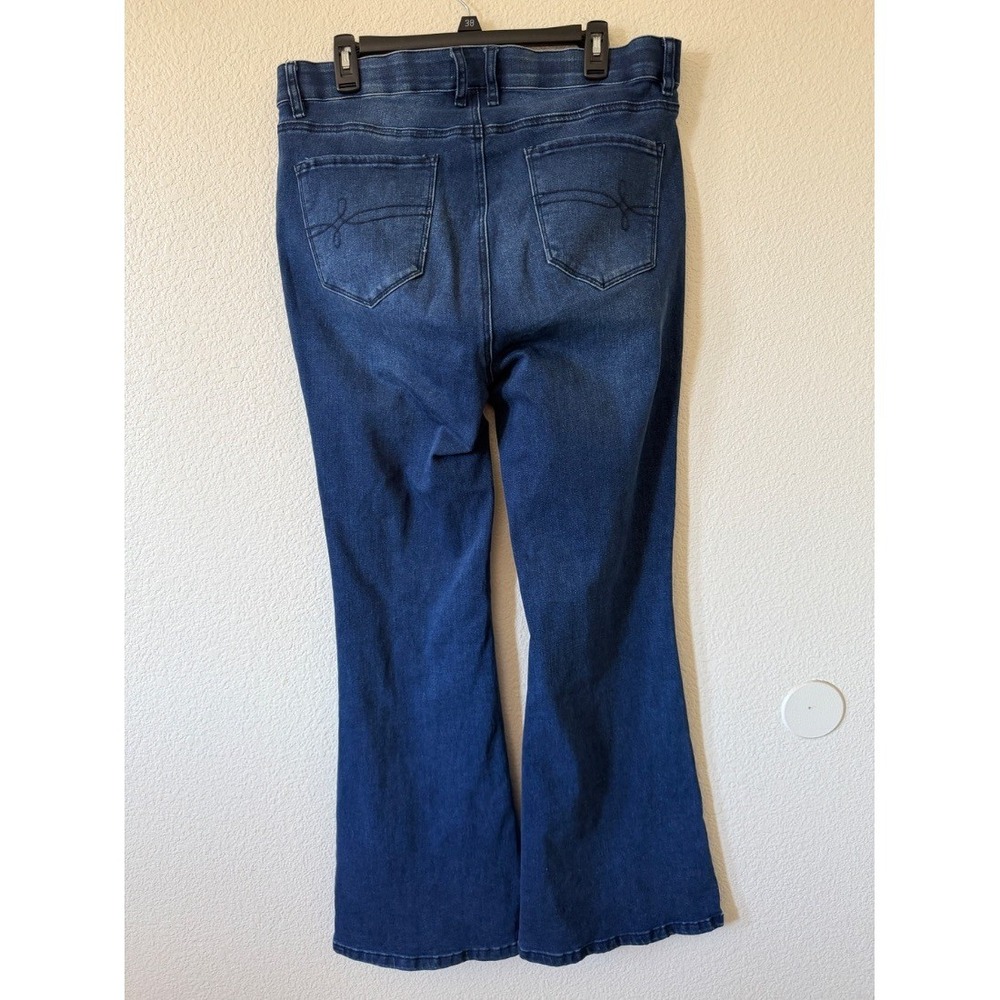 Aveology Womens Blue Flareโ Jeans Bootcut Denim Front Seam Size 18 - Picture 3 of 16
